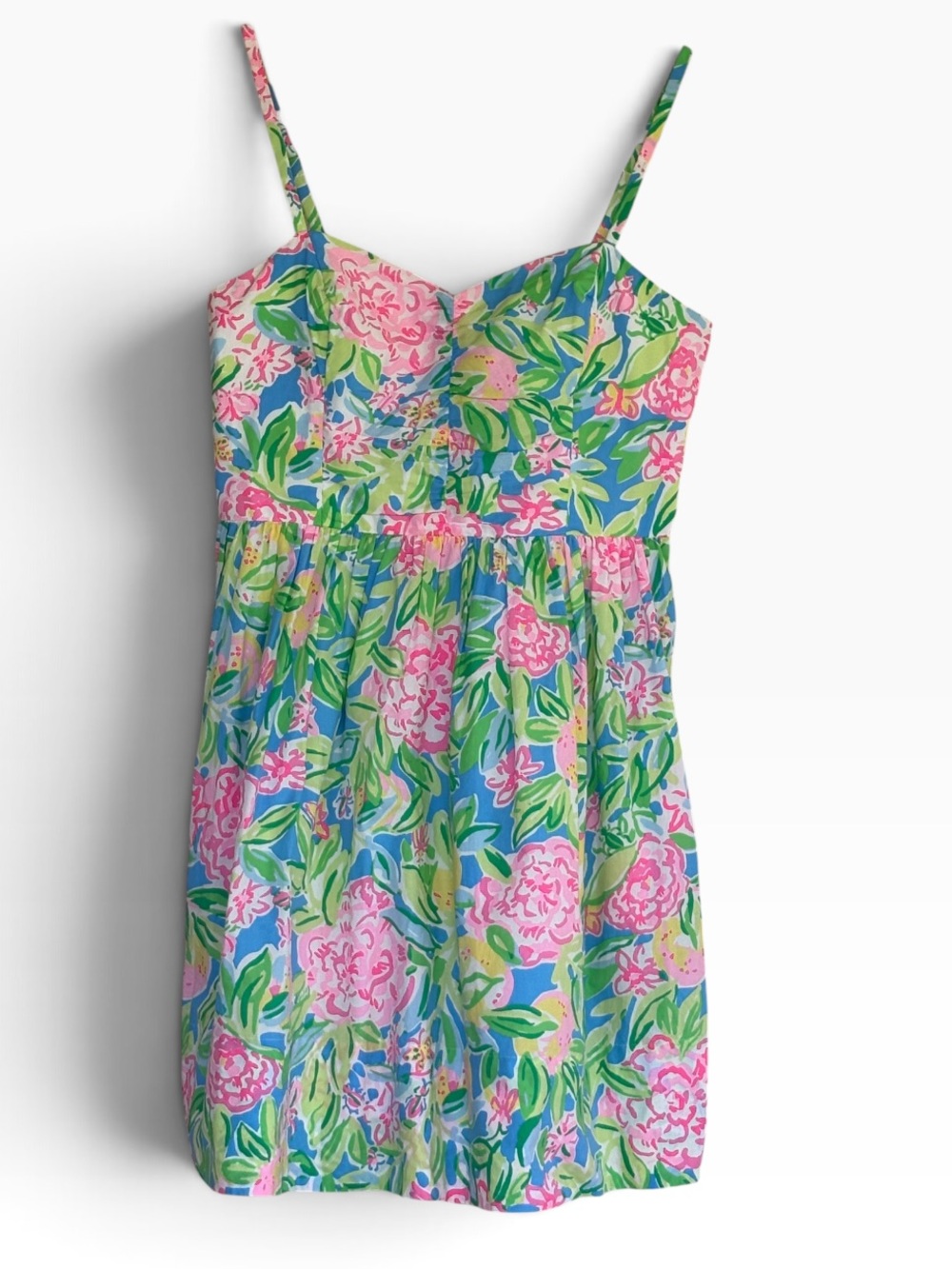 Lilly Pulitzer llana Cotton Sundress In Grove Garden Floral Print Dress Size 4